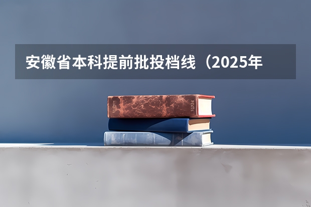 安徽省本科提前批投档线（2025年艺术生本科投档线）