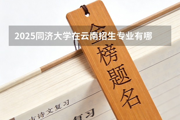 2025同济大学在云南招生专业有哪些 ？（2026参考）