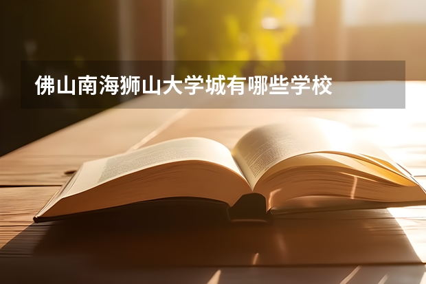 佛山南海狮山大学城有哪些学校
