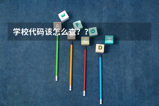 学校代码该怎么查？？