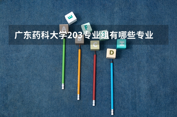 广东药科大学203专业组有哪些专业