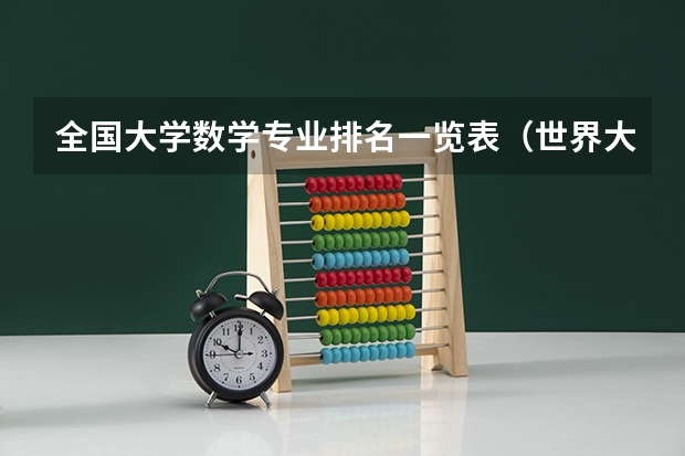 全国大学数学专业排名一览表（世界大学数学系最新排名）