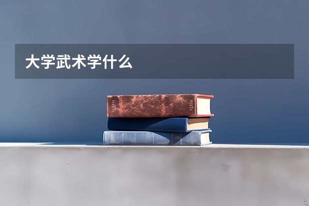 大学武术学什么