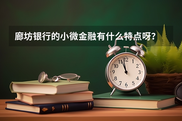 廊坊银行的小微金融有什么特点呀？