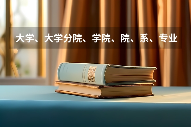 大学、大学分院、学院、院、系、专业它们是什么关系
