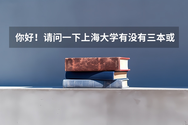 你好！请问一下上海大学有没有三本或者是一专呢？