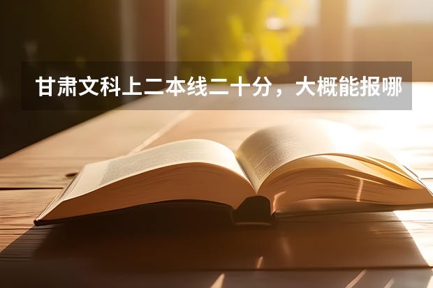 甘肃文科上二本线二十分，大概能报哪些院校