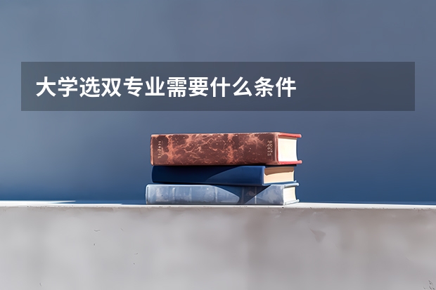 大学选双专业需要什么条件