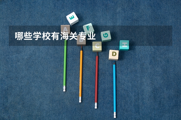 哪些学校有海关专业