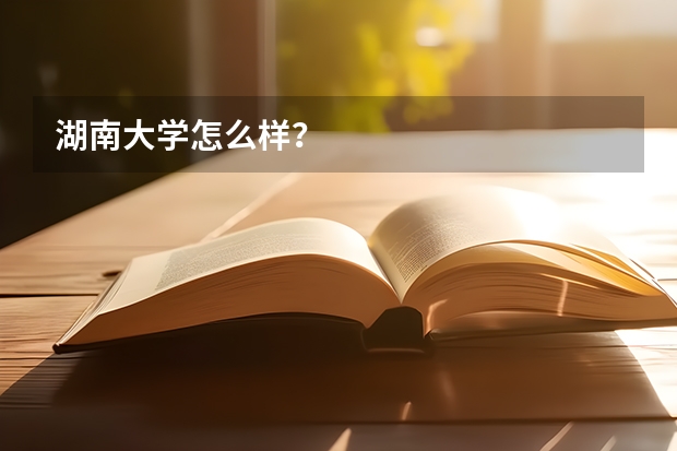 湖南大学怎么样?