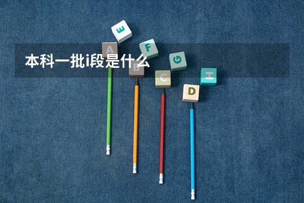 本科一批i段是什么