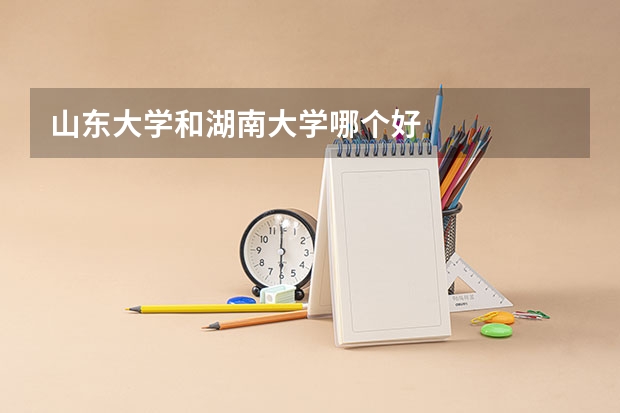 山东大学和湖南大学哪个好